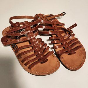 Greek Greece Grecian gladiator strappy sandals size 7